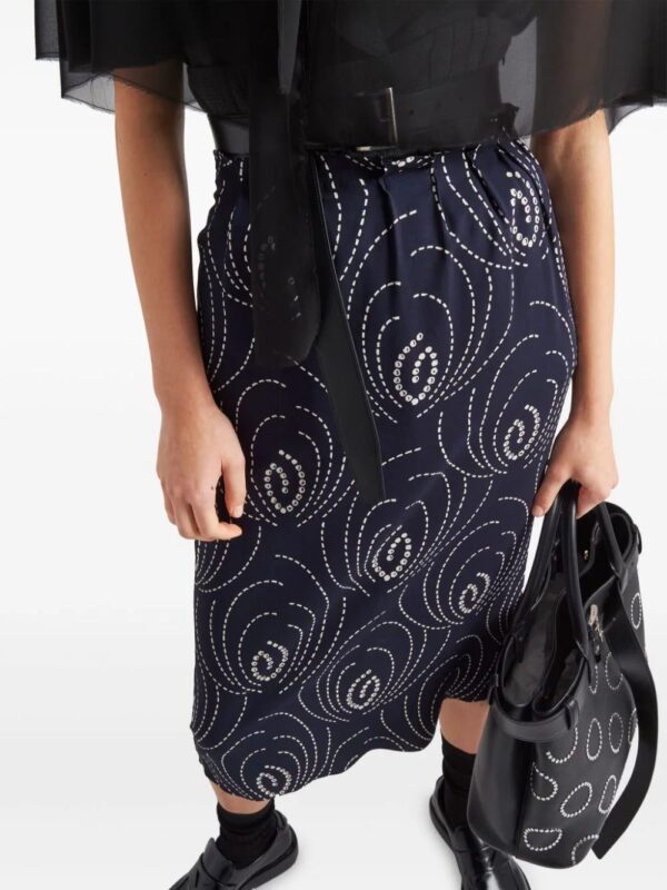 Prada  geometric-print pencil skirt - Image 4