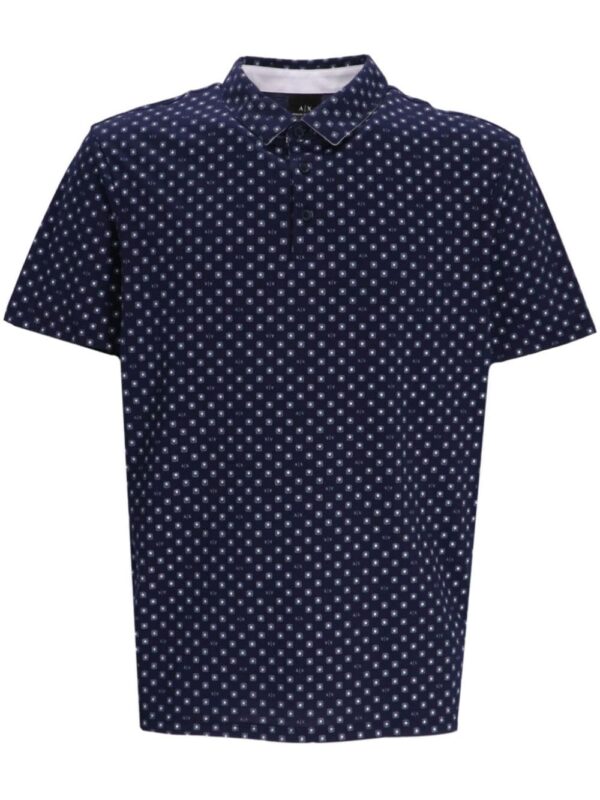 Armani Exchange geometric-pattern cotton polo shirt