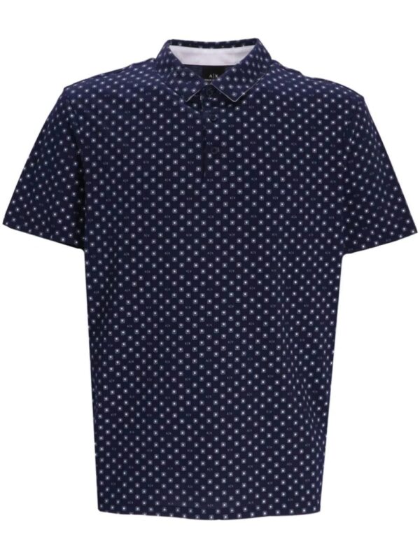 Armani Exchange  geometric-pattern cotton polo shirt