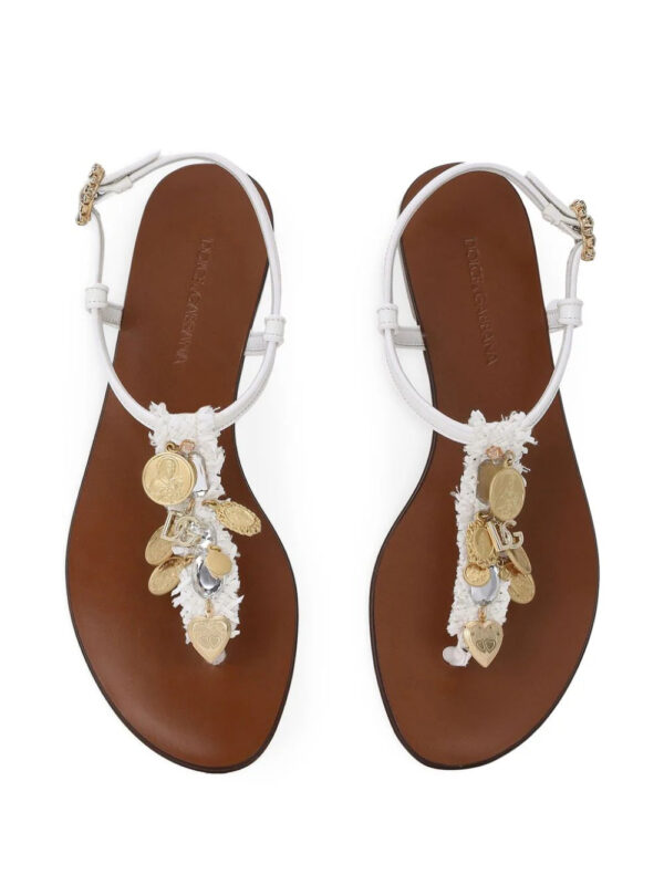 Dolce & Gabbana  votive-appliqué raffia sandals - Image 4