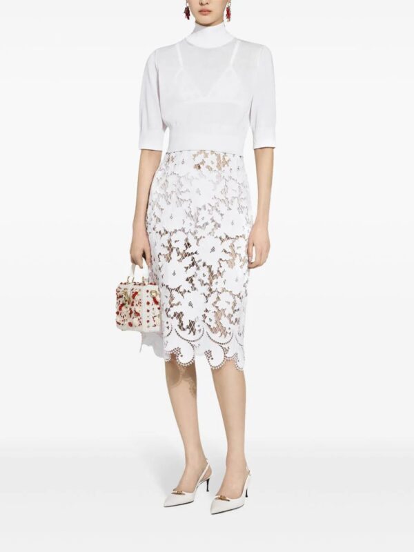 Dolce & Gabbana  floral-embroidery open-work skirt - Image 2