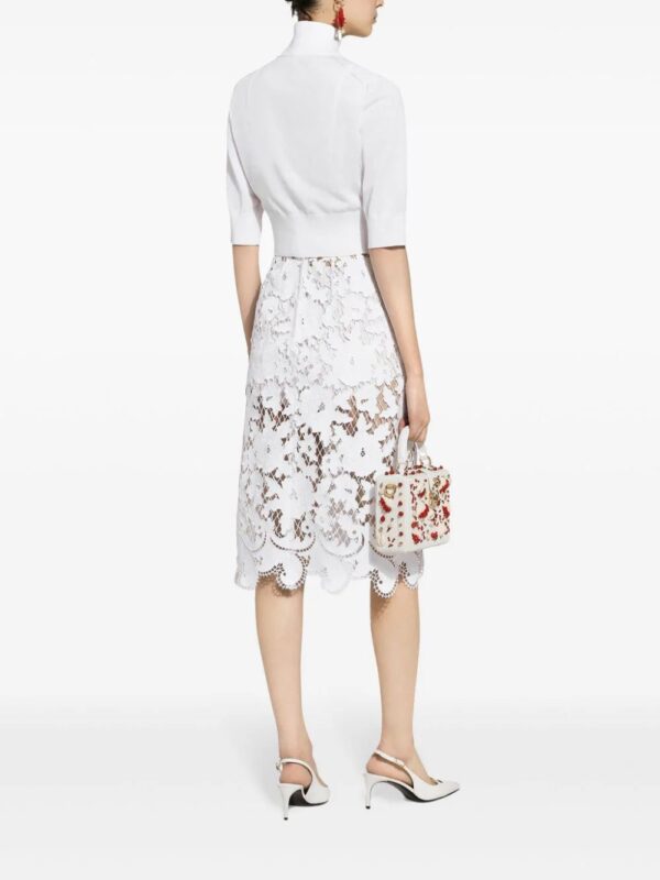 Dolce & Gabbana  floral-embroidery open-work skirt - Image 4
