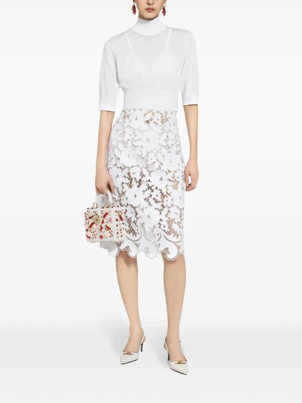 Dolce & Gabbana  floral-embroidery open-work skirt - Image 3