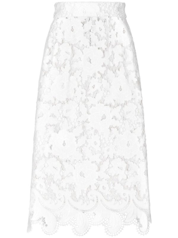 Dolce & Gabbana  floral-embroidery open-work skirt