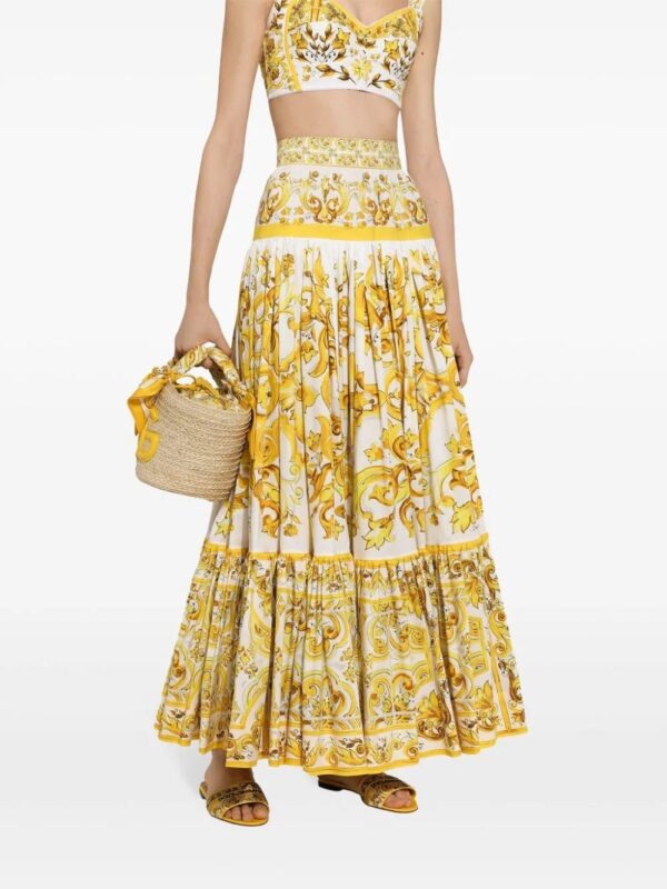 Dolce & Gabbana  Majolica-print pleated maxi skirt - Image 4