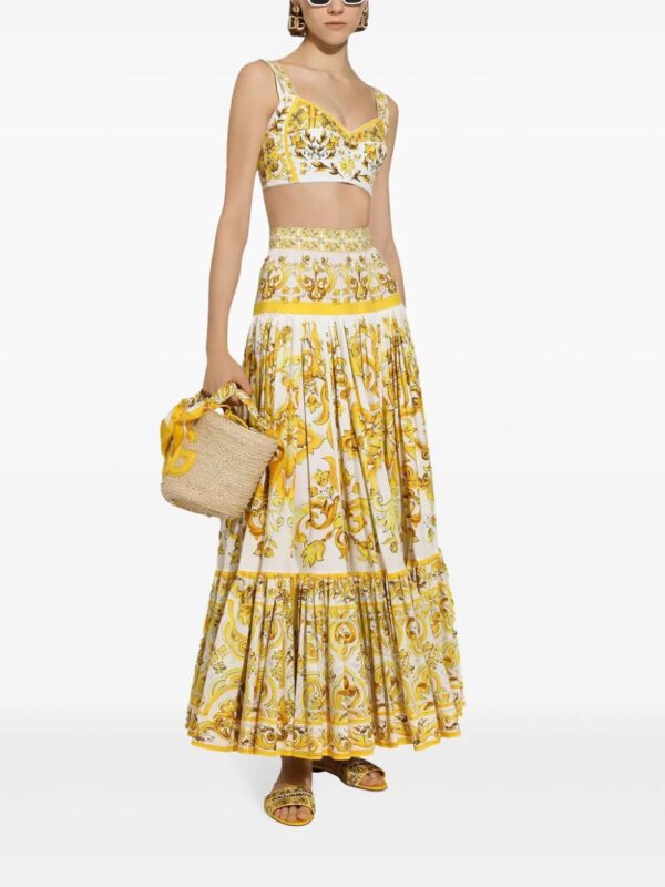 Dolce & Gabbana  Majolica-print pleated maxi skirt - Image 2