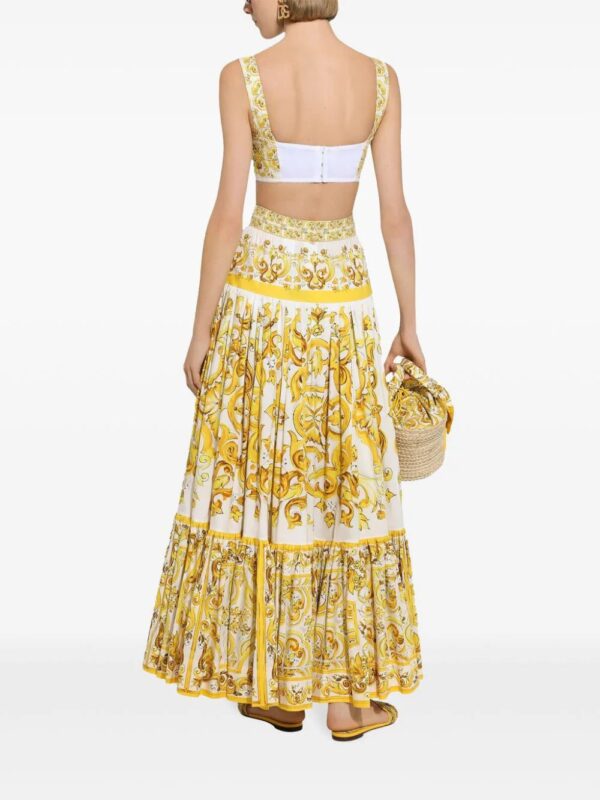 Dolce & Gabbana  Majolica-print pleated maxi skirt - Image 3