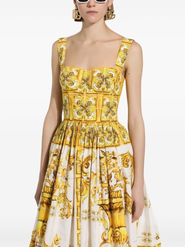 Dolce & Gabbana Majolica flared cotton dress - Image 4
