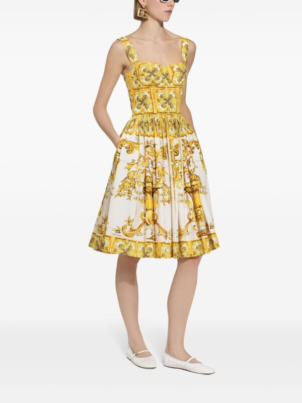 Dolce & Gabbana Majolica flared cotton dress - Image 3