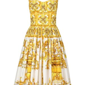 Dolce & Gabbana Majolica flared cotton dress