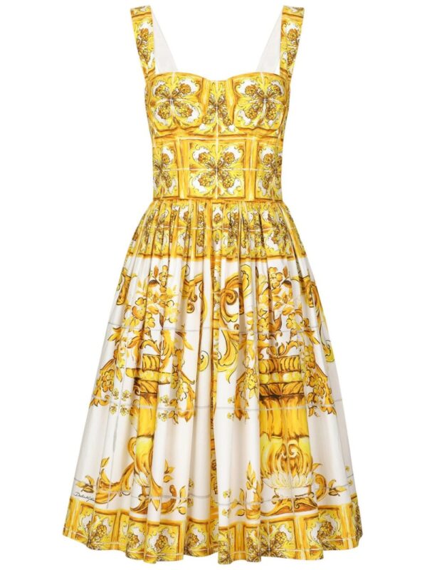 Dolce & Gabbana Majolica flared cotton dress