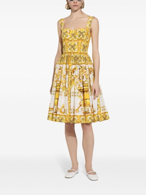 Dolce & Gabbana Majolica flared cotton dress - Image 2