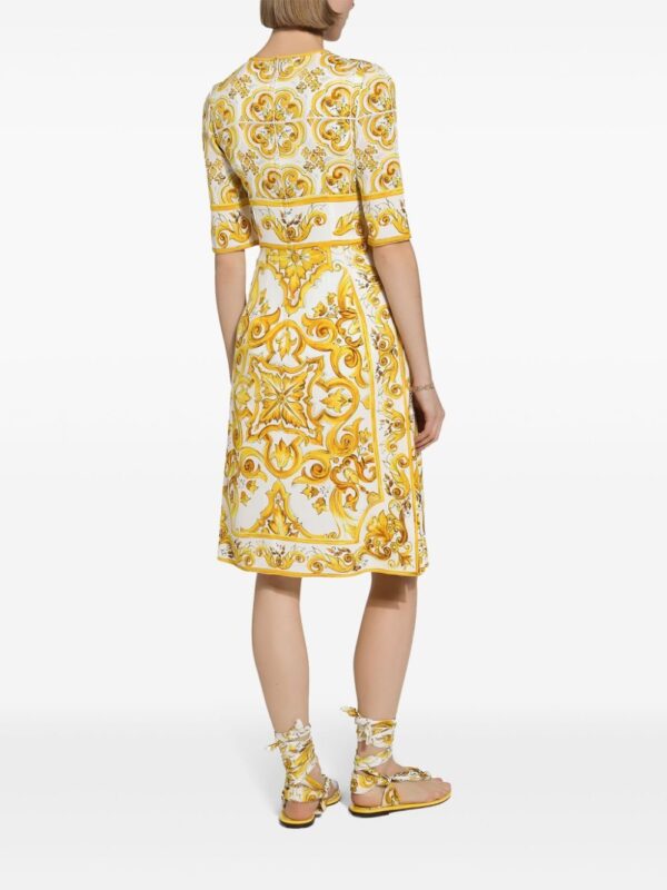 Dolce & Gabbana Majolica silk crepe dress - Image 4