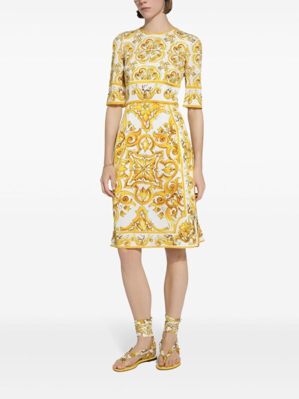 Dolce & Gabbana Majolica silk crepe dress - Image 2