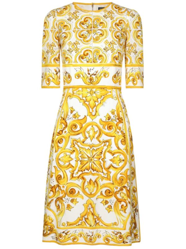 Dolce & Gabbana Majolica silk crepe dress - Image 3