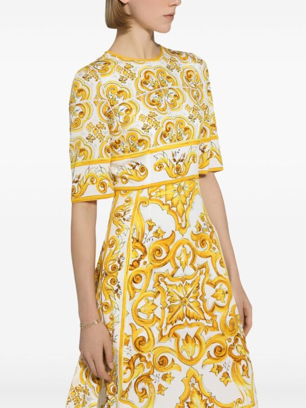 Dolce & Gabbana Majolica silk crepe dress - Image 5