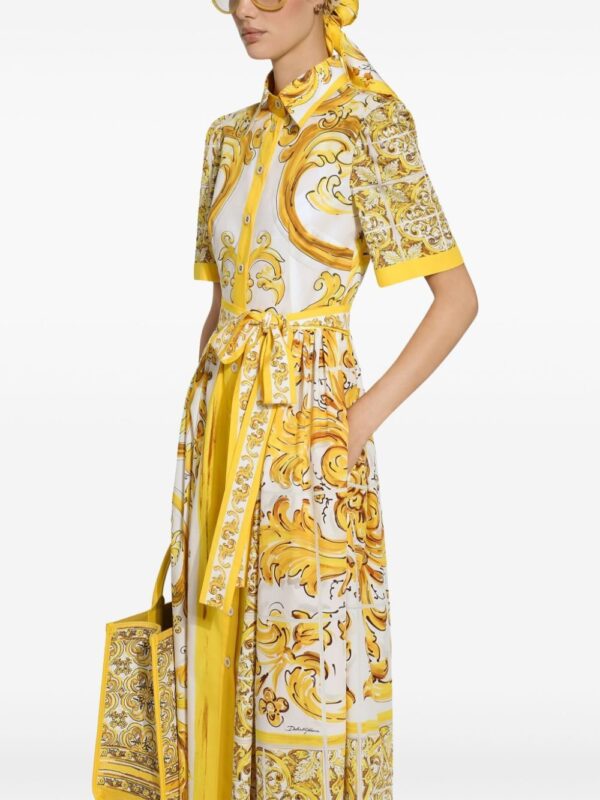 Dolce & Gabbana Majolica-print cotton shirtdress - Image 3