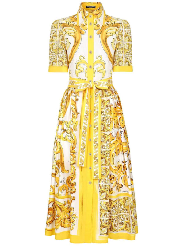 Dolce & Gabbana  Majolica-print cotton shirtdress