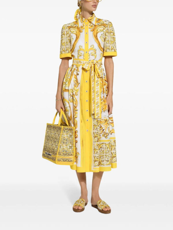 Dolce & Gabbana  Majolica-print cotton shirtdress - Image 3