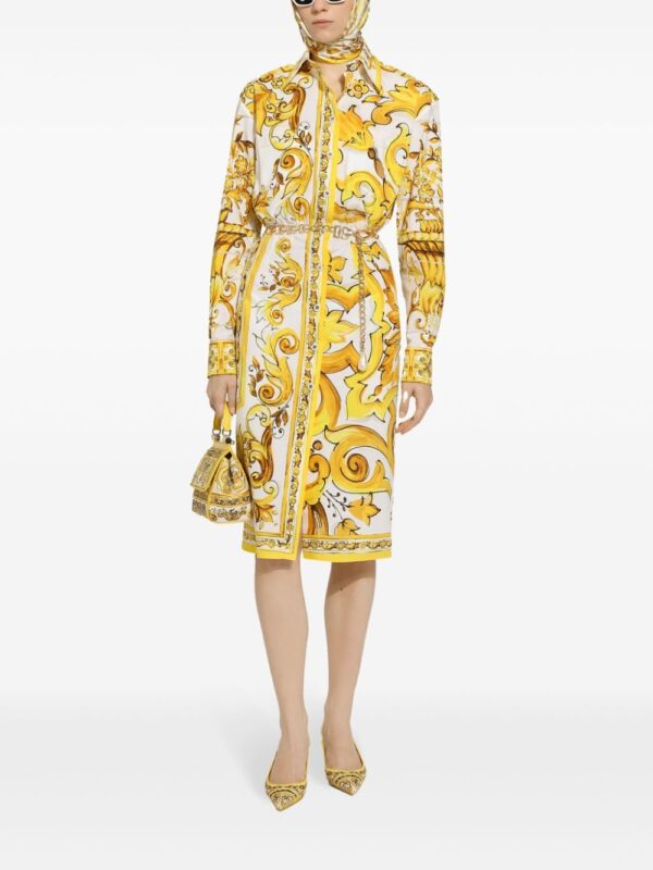 Dolce & Gabbana Majolica-print cotton shirtdress - Image 3