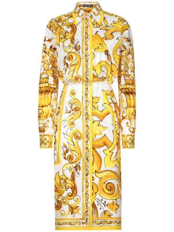 Dolce & Gabbana Majolica-print cotton shirtdress