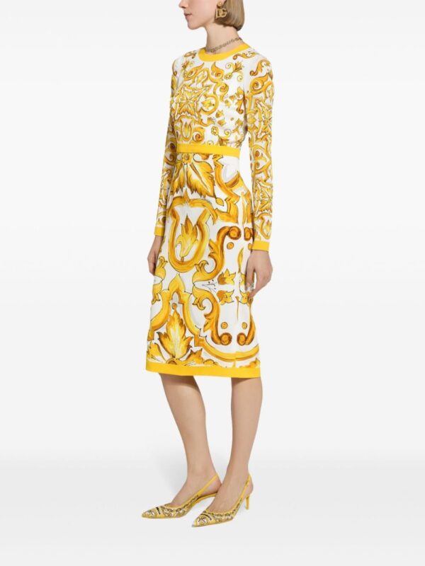 Dolce & Gabbana Majolica-print midi dress - Image 2