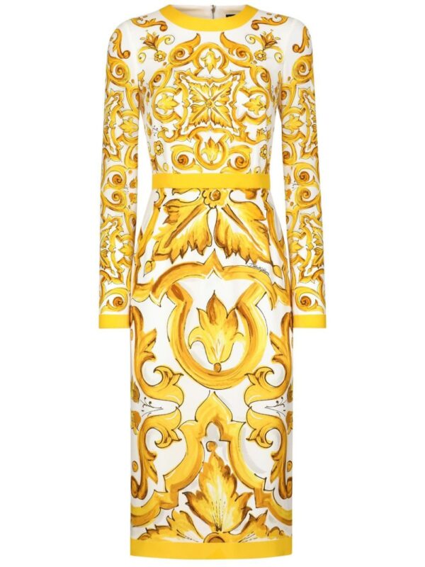 Dolce & Gabbana Majolica-print midi dress - Image 3