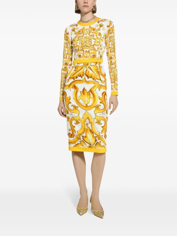 Dolce & Gabbana Majolica-print midi dress