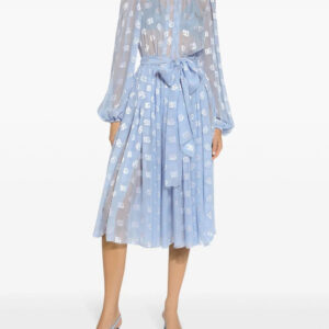 Dolce & Gabbana monogram-jacquard chiffon midi dress