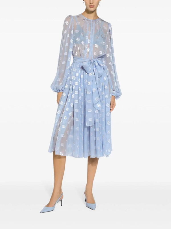 Dolce & Gabbana   monogram-jacquard chiffon midi dress