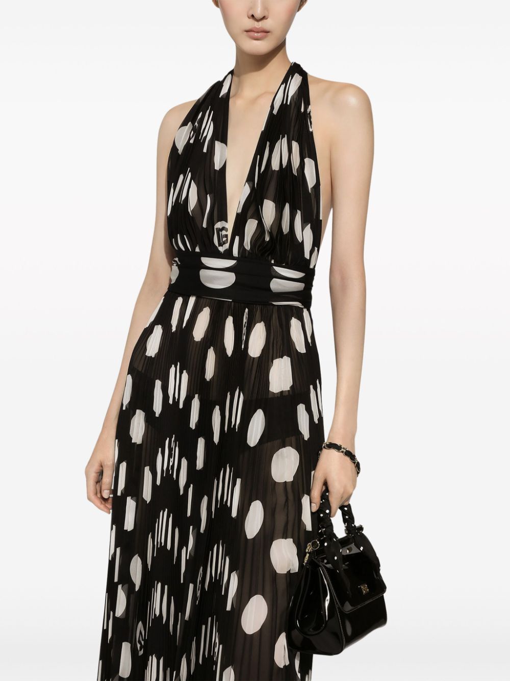 Dolce & Gabbana polka-dot pleated midi dress - Image 6