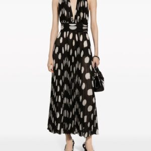 Dolce & Gabbana polka-dot pleated midi dress