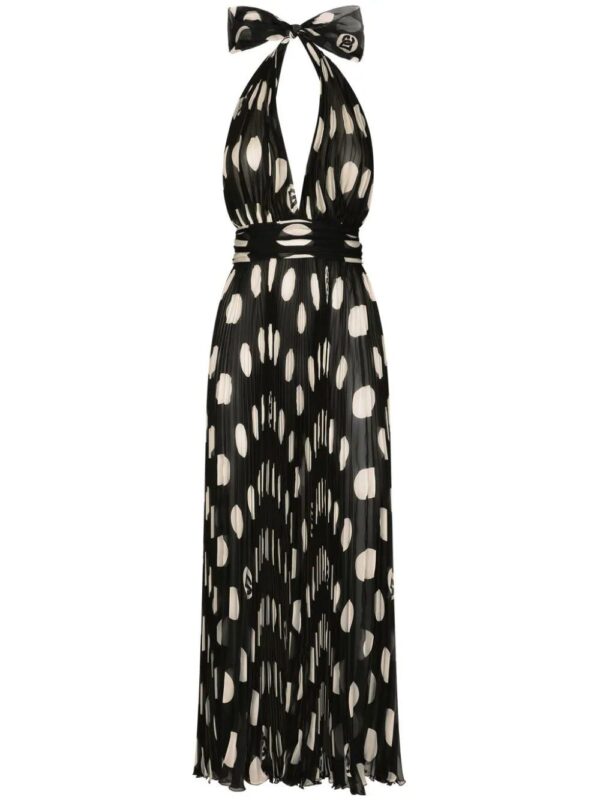 Dolce & Gabbana  polka-dot pleated midi dress