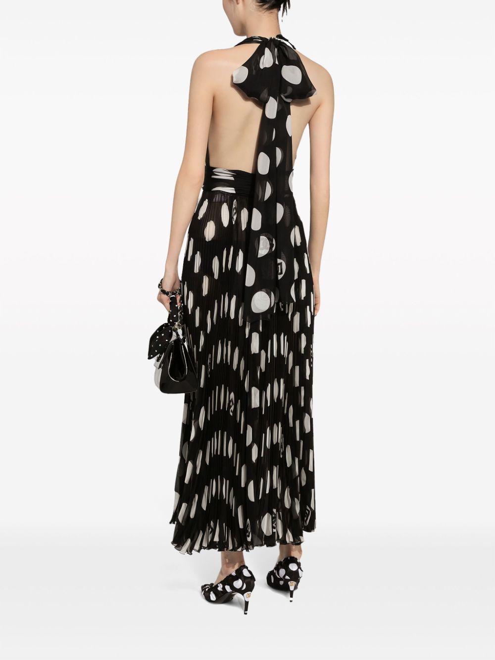 Dolce & Gabbana polka-dot pleated midi dress - Image 4