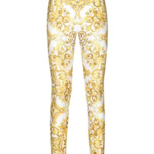 Dolce & Gabbana  Majolica-print logo-waistband leggings