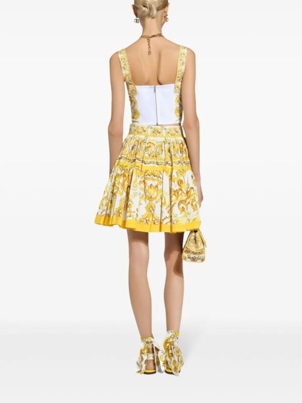 Dolce & Gabbana  Majolica-print pleated skirt - Image 4