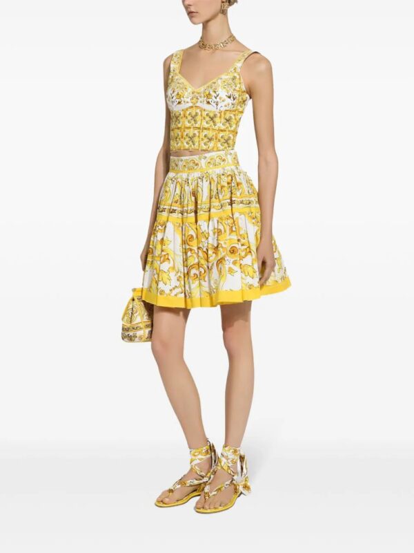 Dolce & Gabbana  Majolica-print pleated skirt - Image 3