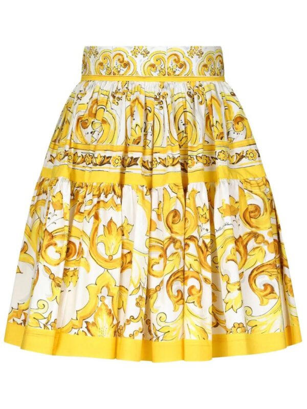 Dolce & Gabbana  Majolica-print pleated skirt
