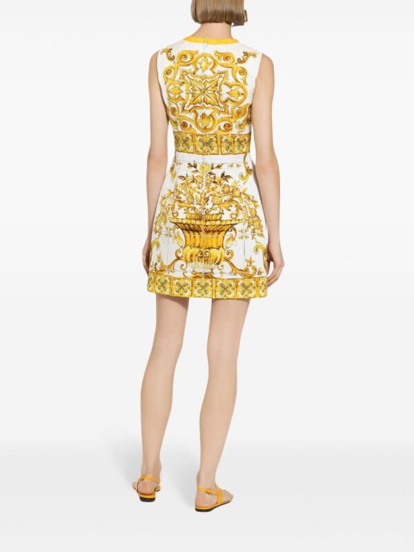 Dolce & Gabbana Majolica sleeveless silk minidress - Image 4