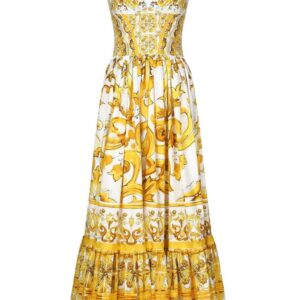 Dolce & Gabbana  Majolica cotton maxi dress
