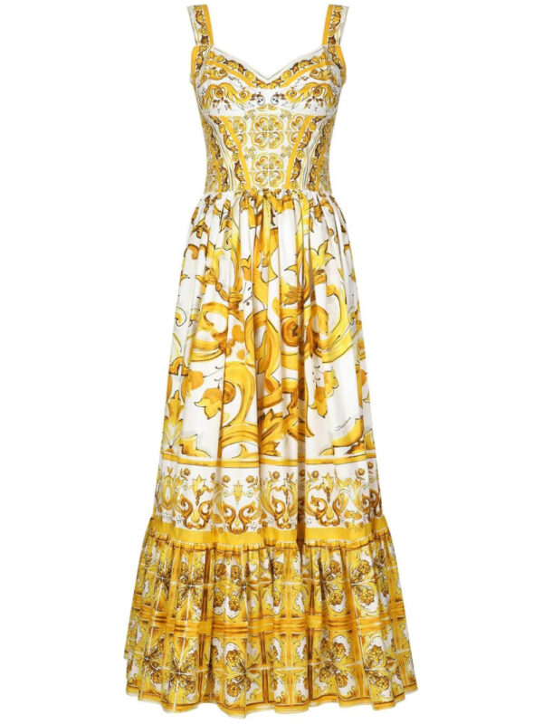 Dolce & Gabbana  Majolica cotton maxi dress