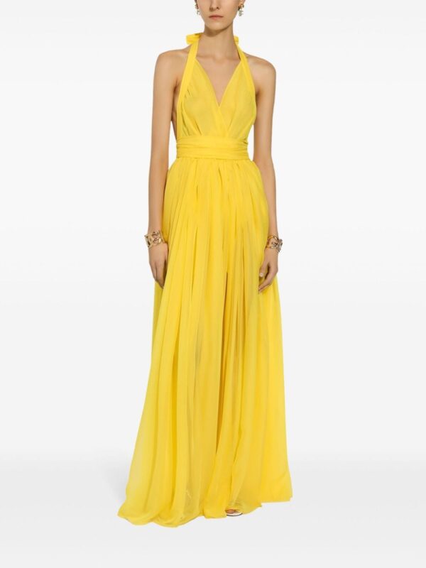 Dolce & Gabbana pleated halterneck silk maxi dress - Image 2