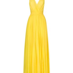 Dolce & Gabbana pleated halterneck silk maxi dress