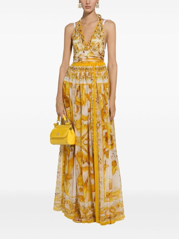 Dolce & Gabbana Majolica-print silk maxi dress - Image 3