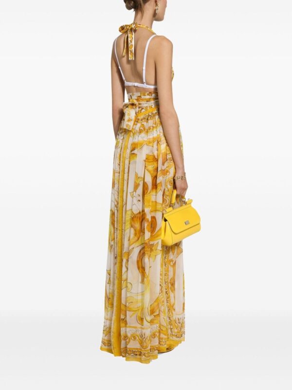 Dolce & Gabbana Majolica-print silk maxi dress - Image 4