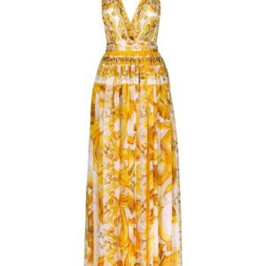 Dolce & Gabbana Majolica-print silk maxi dress