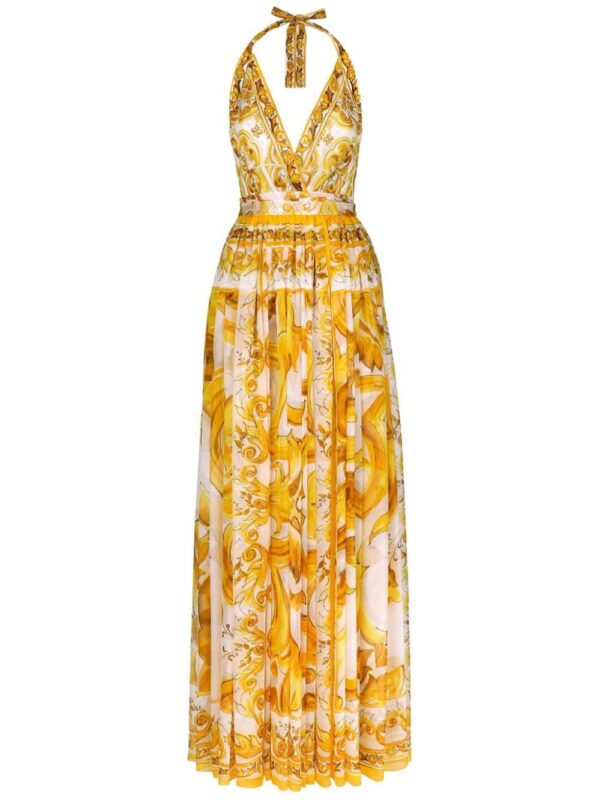 Dolce & Gabbana Majolica-print silk maxi dress