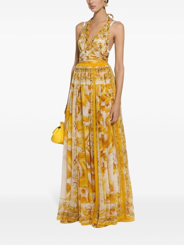 Dolce & Gabbana Majolica-print silk maxi dress - Image 2