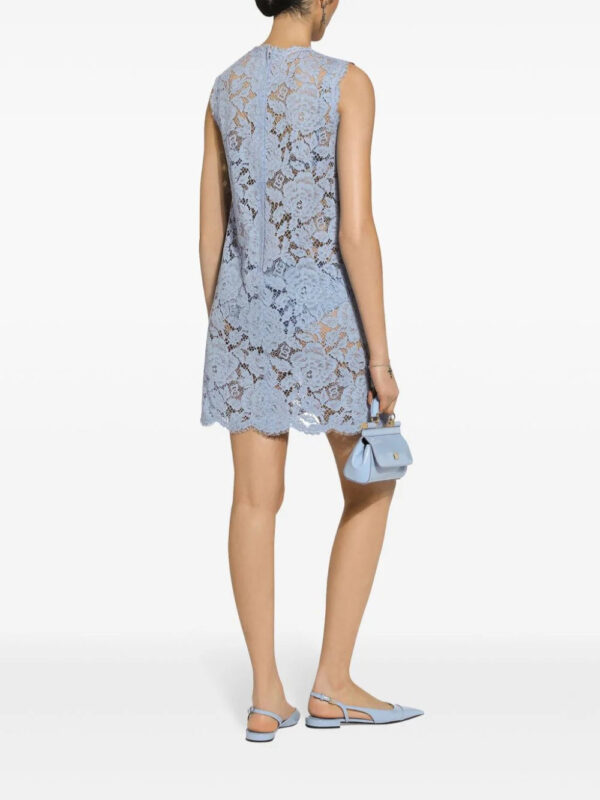 Dolce & Gabbana   floral-lace shift mini dress - Image 4