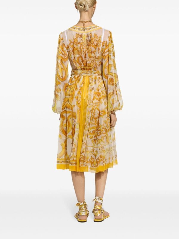 Dolce & Gabbana Majolica silk wrap midi dress - Image 4